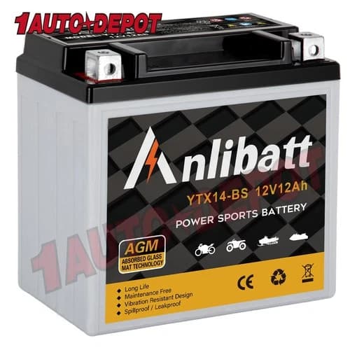 YTX14-BS Motorcycle Battery Sealed Rechargeable AGM CTX14 ETX14-BS ATV Scooter