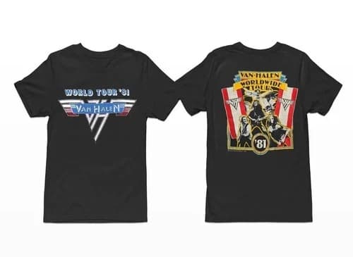 Van Halen Vintage Tour T-Shirt 1981 World 1984 Concert Band Tee