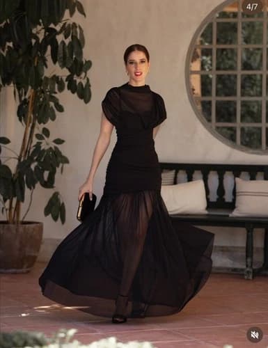 ZARA NEW WOMAN FW25 COMBINED DRAPED MIDI DRESS BLACK 3067/261_SIZE XS,S,M,L