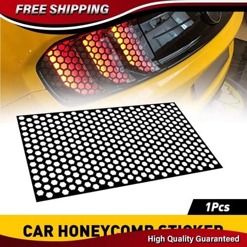 Car Rear Tail Cover Light Honeycomb Black Sticker Tail-lamp Decal Accessories