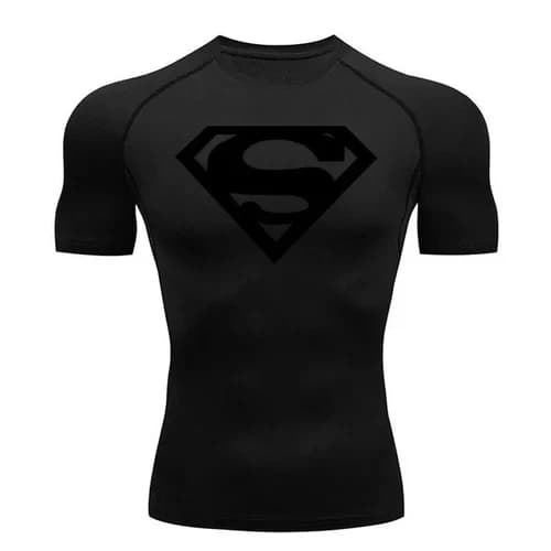 Superman T-shirts Superhero Gym Short Compression Sleeve Tee Tops