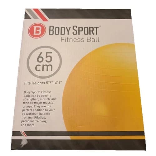 Body Sport Core Fitness Ball Yoga and Pilates Exercise Equipment NIB Yellow