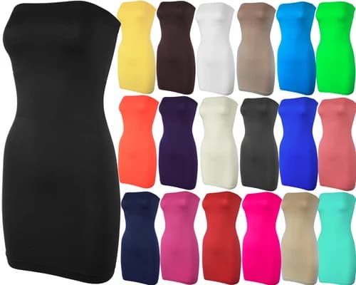 Seamless Strapless Tube Slip Dress