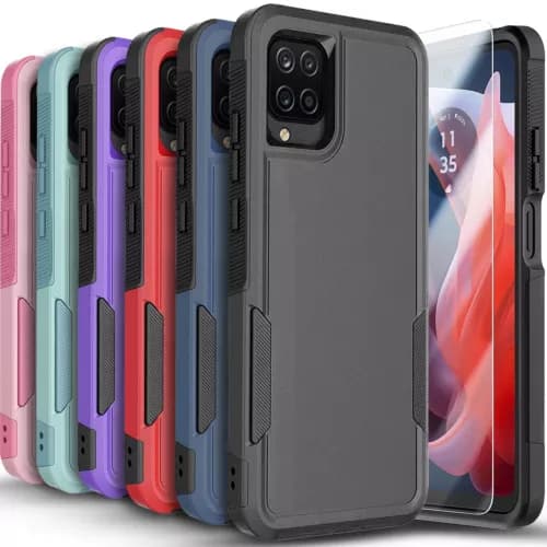 For Samsung Galaxy A42 5G Case Phone Camera Cover Shockproof + Tempered Glass