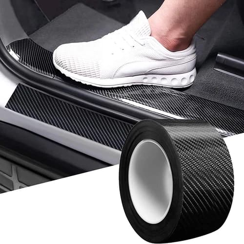 Accessories Carbon Fiber PVC Car Door Sill Scuff Cover Plate Sticker Protector