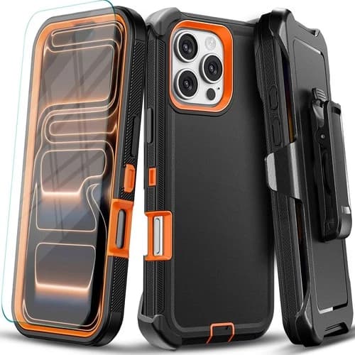 For iPhone 16 Pro Max Case 16E Phone Cover Shockproof Clip Fit Otterbox + Screen