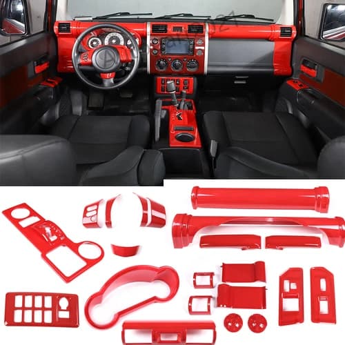 9 styles Red Interior Car Accessories Cover trim Fit For Toyota FJ Cruiser 07-21