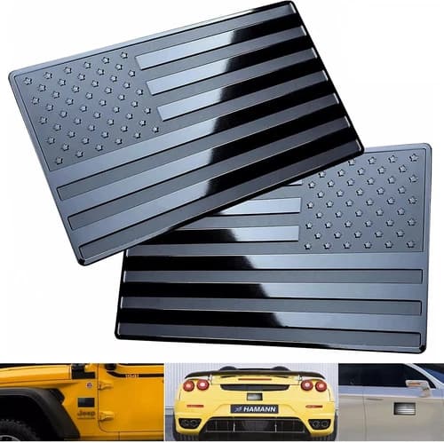 2Pcs American US Flag Car Stickers Metal Emblem Badge Decal Exterior Accessories