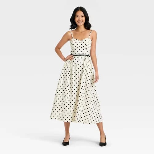 Women's Bow Belt Midi Dress - A New Day