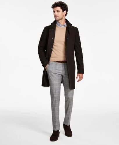 Calvin Klein Men’s Heavyweight Overcoat – Cold Weather Sleek Style