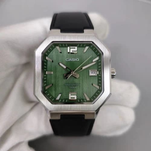 CASIO MTP‑B195 Series MTP-B195L-3AV Green Dial Analog 38 mm New Men’s Watch