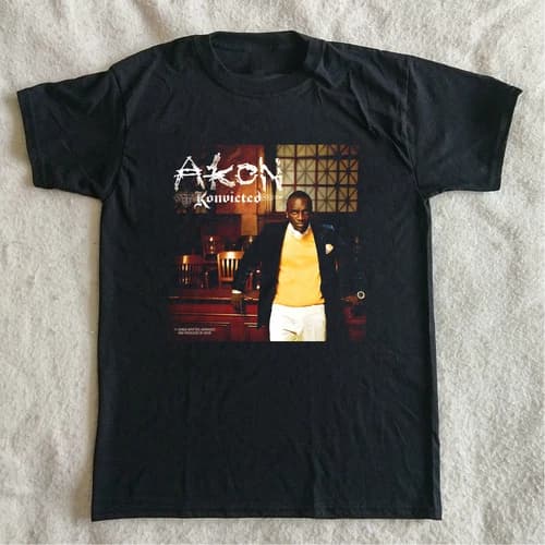Akon Album Konvicted Black Cotton T Shirt Size S-5XL