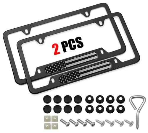 2X For Jeep Accessories US Flag Patriotic Front Rear Car License Plate Frame