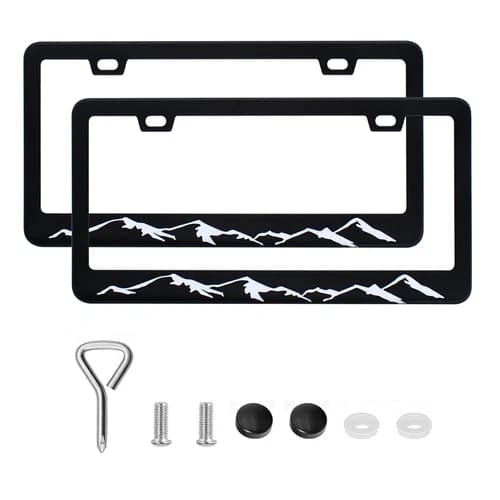 2x For Subaru Accessories Mountains Raised Car SUV License Plate Frame Cover