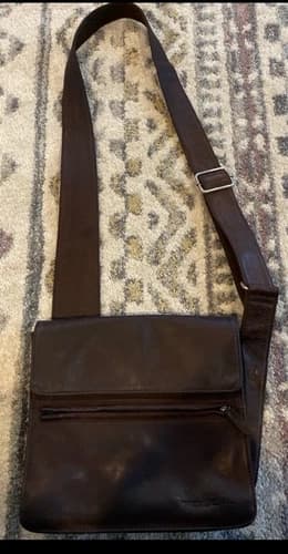 Vintage Fossil Leather Crossbody Flap Saddle Bag Dark Brown Shoulder Bag