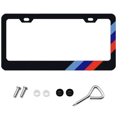 For BMW Accessories Tri 3 Color Car SUV License Plate Tag Frame M Power Cover