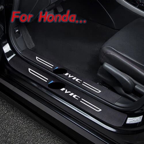 Leather Carbon Fiber Car Door Sticker For Civic Auto Accessories