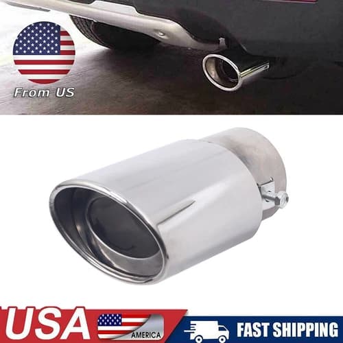 Car Exhaust Pipe Tip Rear Tail Throat Muffler Stainless Steel Round Accessories
