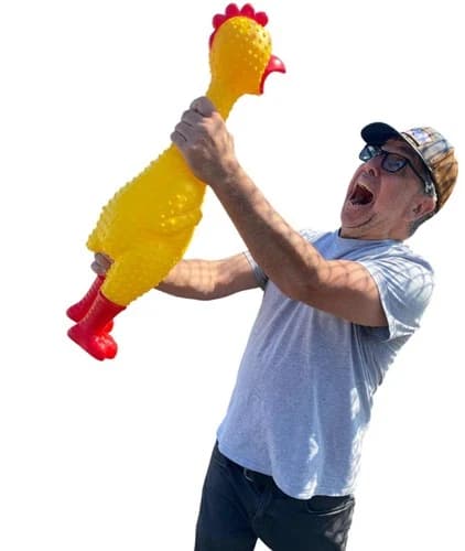 🐔 GIANT 27" Rubber Chicken – Biggest & Loudest Squeaky Toy – Hilarious Gag Gift
