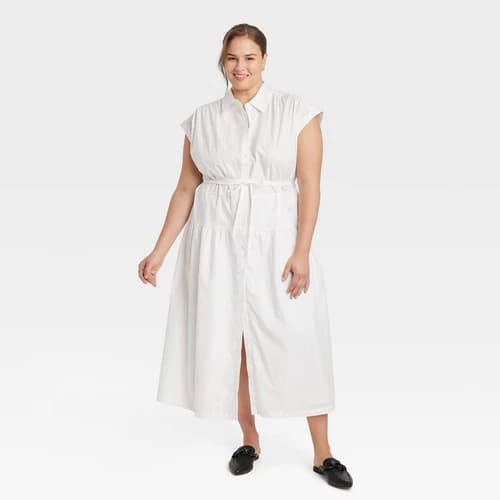 Women's Short Sleeve Midi Dress - A New Day