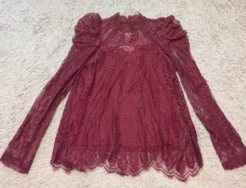 Savanna Jane Lace Blouse Top Womens Sz S Dainty Whimsigoth Fairy Grunge Romantic