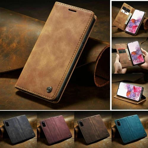 For Samsung Galaxy S25 S24 S23 S22 S21 S8 Magnetic Leather Flip Card Wallet Case