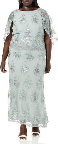 Brianna Women's Plus Size Scallop Embroidered Gown 2443 14W