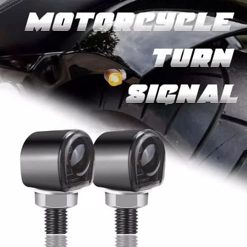 Universal 2X LED Motorcycle Turn Signals Indicator Amber Blinker Light Mini Lamp