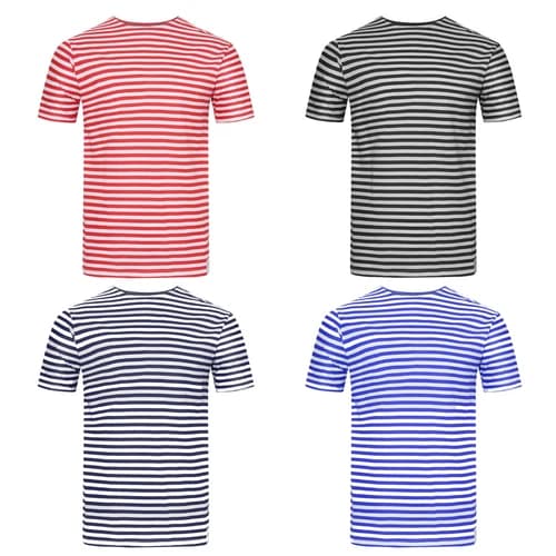 Sailor Top Russian Telnyashka Style Navy Red Striped Short Sleeve T Shirt Outfit
