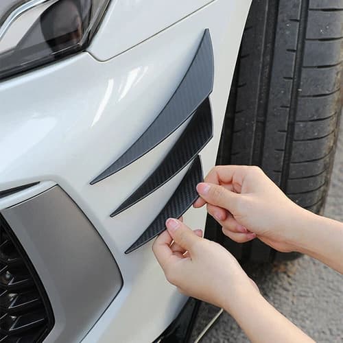 6X Car Carbon Fiber Front Bumper Canards Diffuser Lip Splitter Fins Accessories