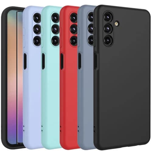 For Samsung Galaxy S24 FE 5G Shockproof Liquid Silicone Case Phone Cover + Glass