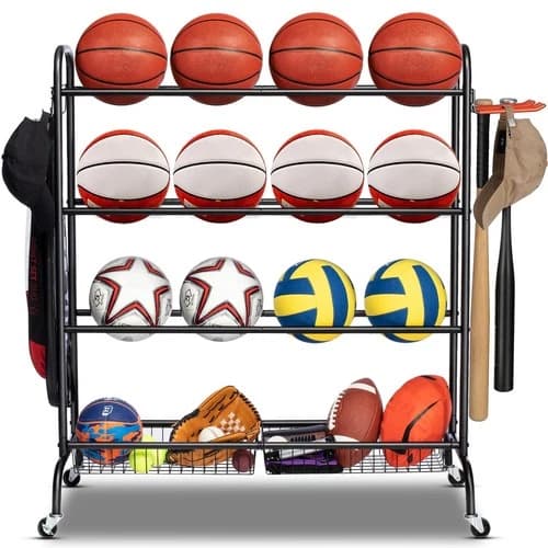 Basketball Rack, Rolling Basketball Shooting Training Stand,Sports Equipment ...