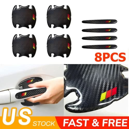 8PCS Car Door Handle Bowl Anti Scratch Sticker Protector Cover Accessories Trims