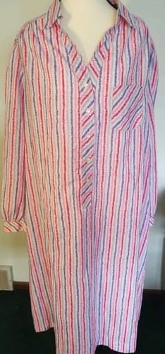 Schrader Sport Vintage Women's Shirt Dress Long Sleeve Multi Color Sz 14