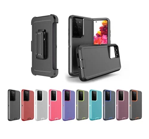 For Samsung Galaxy S21 Ultra,Heavy Duty Hybrid Defender Rugged Case with Holster
