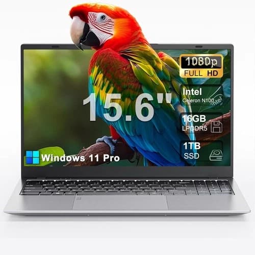 2025 Laptop 16GB RAM 1TB SSD 15.6 FHD Intel N100 Win11 Pro Backlit KB (Used)