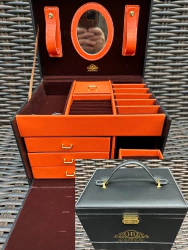 Harlembling Leather Full Size Home Jewelry Box Case