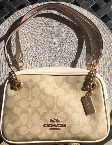Coach Woman's Light Khaki Chalk Satchel Handbag NWT $499