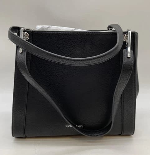 Calvin Klein Reyna Novelty Triple Compartment Shoulder Bag, Black/Silver Combo