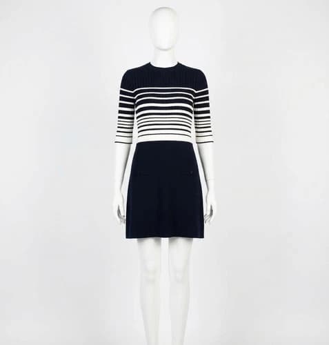 Valentino Viscose And Lurex Dress Blue