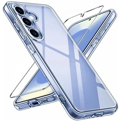 For Samsung Galaxy A17 5G Case Slim Clear Shockproof Phone Cover +Tempered Glass