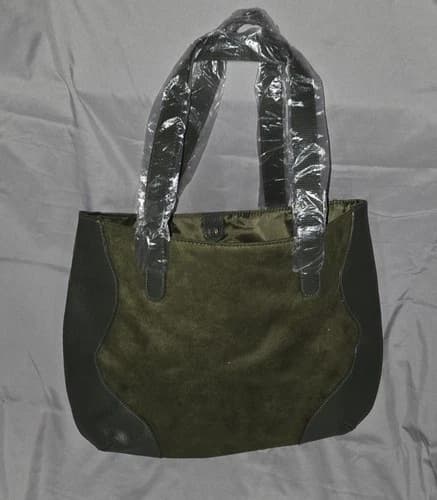 ESTEE LAUDER * GREEN SUEDE TOTE BEACH SHOPPING HAND SHOULDER CANVAS BAG * NEW