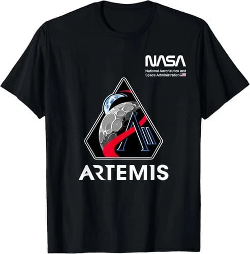 NASA Artemis II Mission Patch Worm Logo T-Shirt