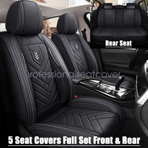 For Nissan Car Faux Leather Front+Rear Seat Cover Protector Cushion Accessories