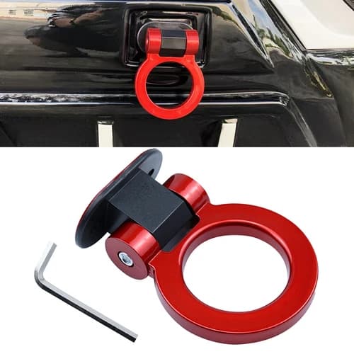 Universal Car Ring Track Racing Style Tow Hook Look Decoration Red Accessories
