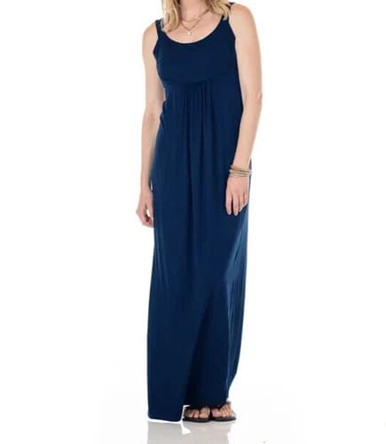 FRESH PRODUCE Large South Beach Blue Stretch MALIBU Maxi Dress $92 NWT New L