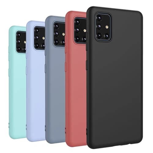 For Samsung Galaxy A51 A71 5G Shockproo Silicone Case Phone Cover+Tempered Glass