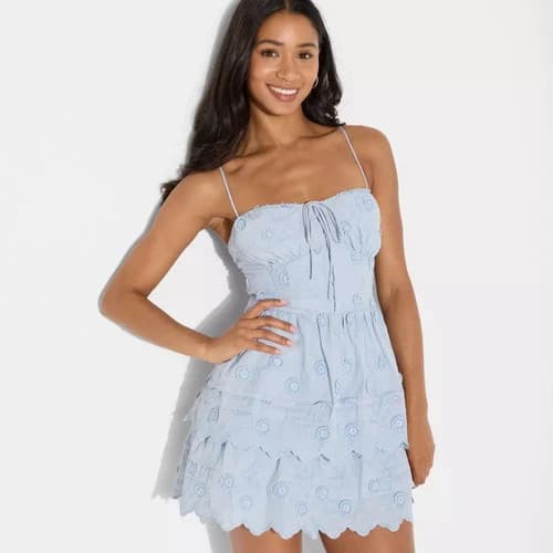 Women's Embroidered Mini A-Line Dress - Wild Fable