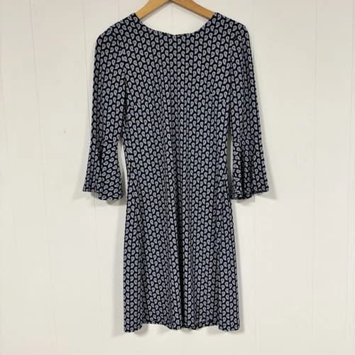 Tommy Hilfiger Paisley Bell 3/4 Sleeve Jersey Dress Sz 2 TDJLRK0060