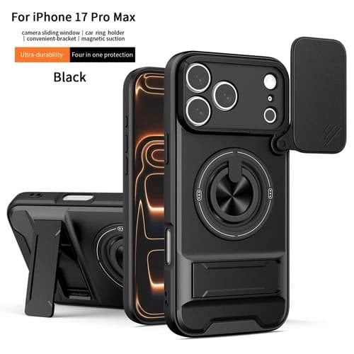 For Apple iPhone 17Pro Max Shockproof Case Hybrid Armor Ring KickStand Cover